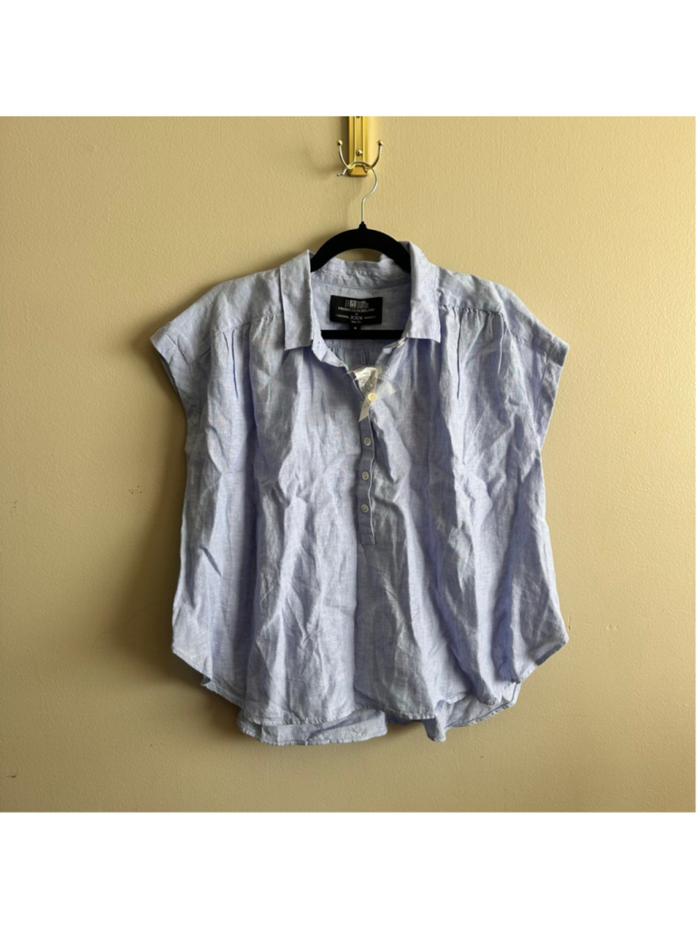 NWT J.Crew Baird McNutt Irish Linen Button Down Shirt Blue Size M